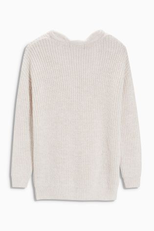 V-Neck Cable Sweater